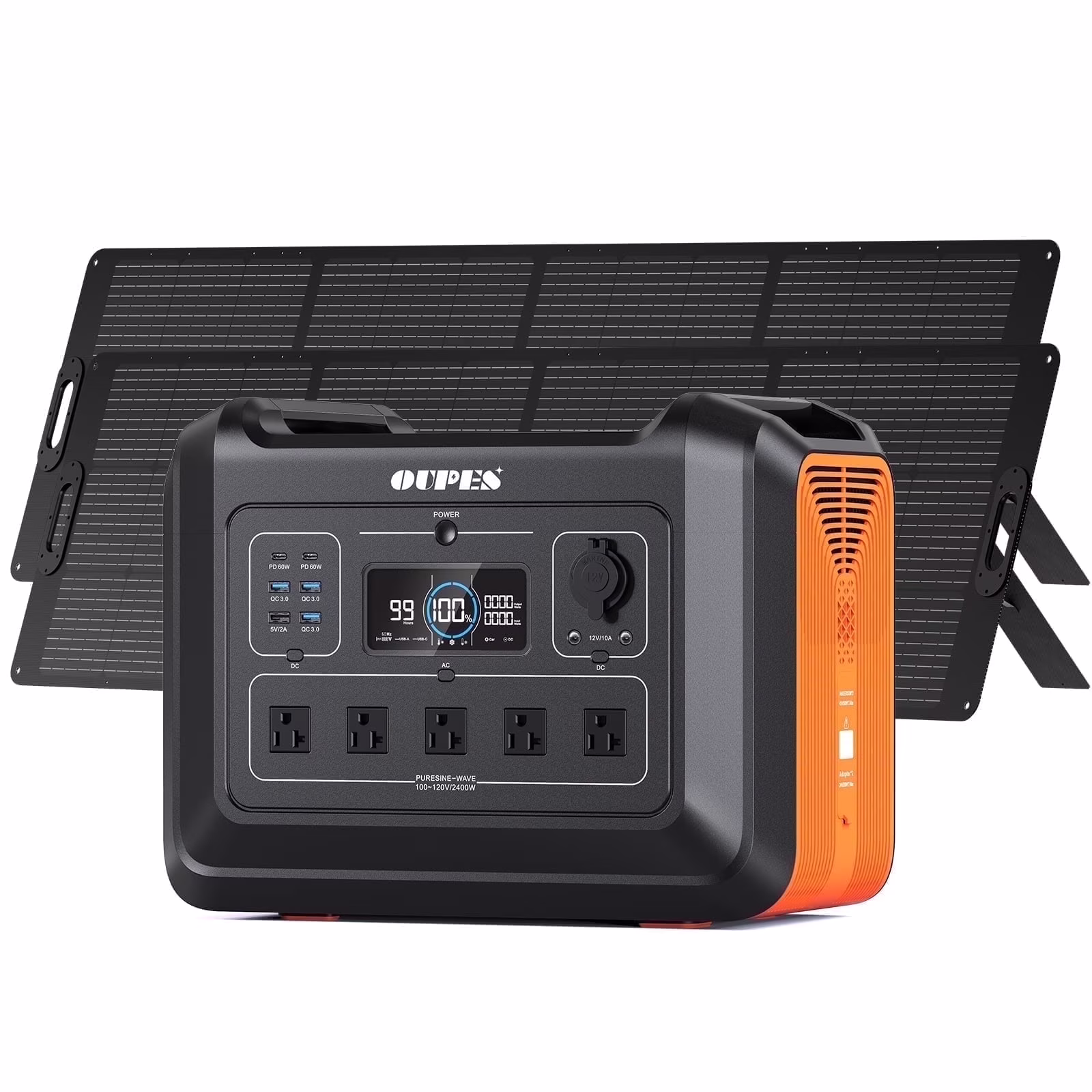 OUPES 2400W 2232Wh Portable Power Station with 4x240W Solar Panel,Solar Generator for Outdoor Camping,Home Backup,Emergency,RV - Image 5
