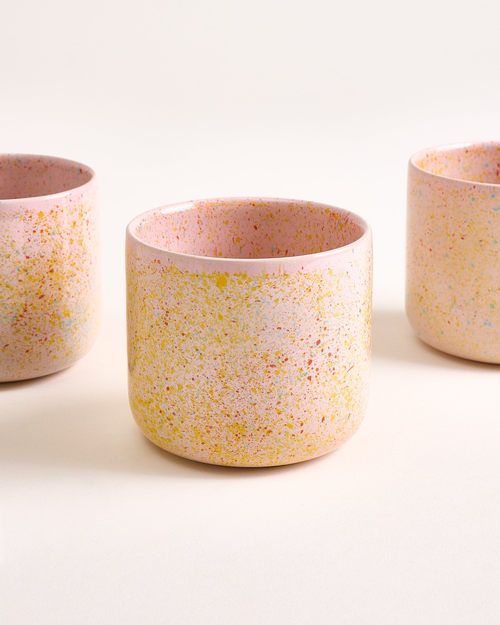 Nódoa Becher groß gesprenkelt rosa 4er-Set