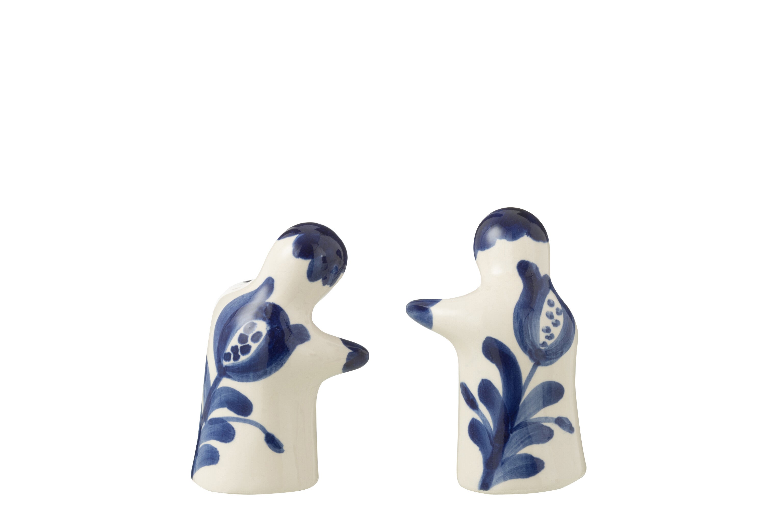 J-Line peper- en zoutmolen set Granada - keramiek - wit blau