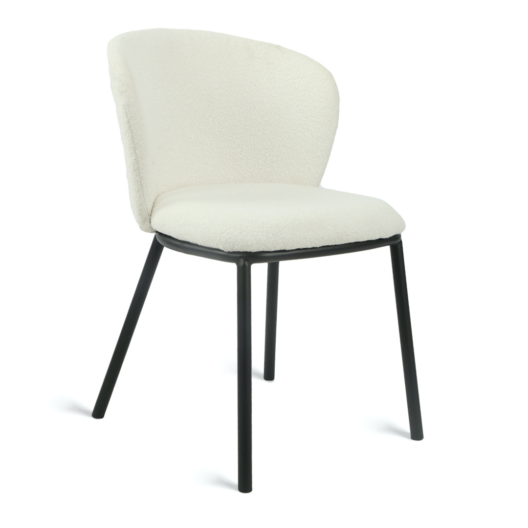 Blokker Plush Eetkamerstoel - Bouclé - Crème