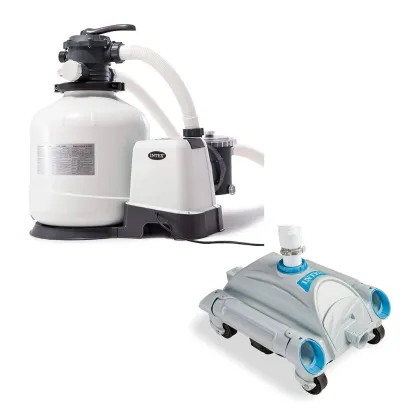 3000 GPH Above-Ground Sand Filter Pump with Automatic Vacuum
