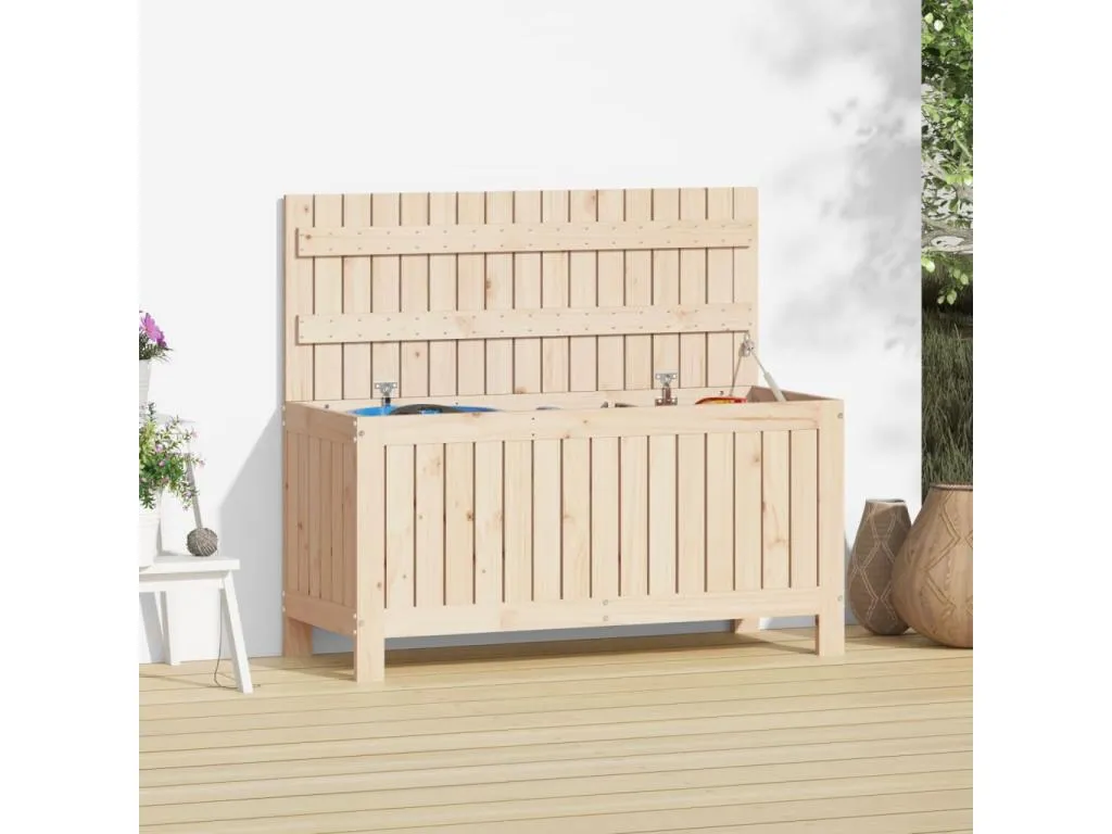 Caja de almacenaje para jardín 108x42,5x54 cm madera maciza de pino itu3613022
