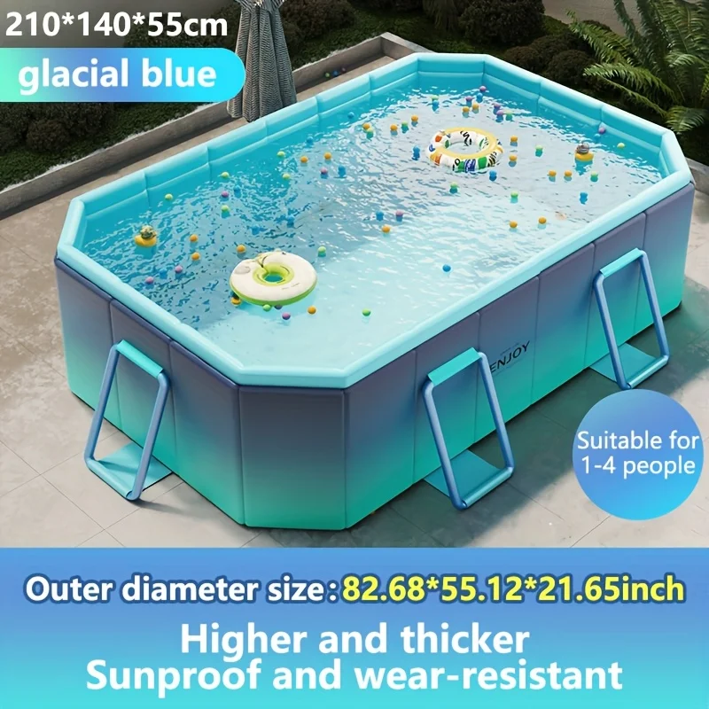 Adult Swimming Pool, Family Large Swimming Pool, Including Multiple Components, Durable PVC Material, Ideal For Outdoor Recreation, Summer Parties, Holidays And Family Gatherings - Image 6