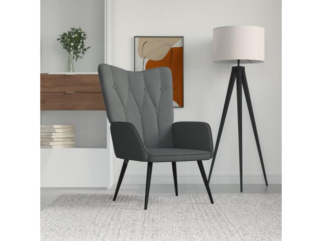 Sillón de Cozovis de tela gris oscuro