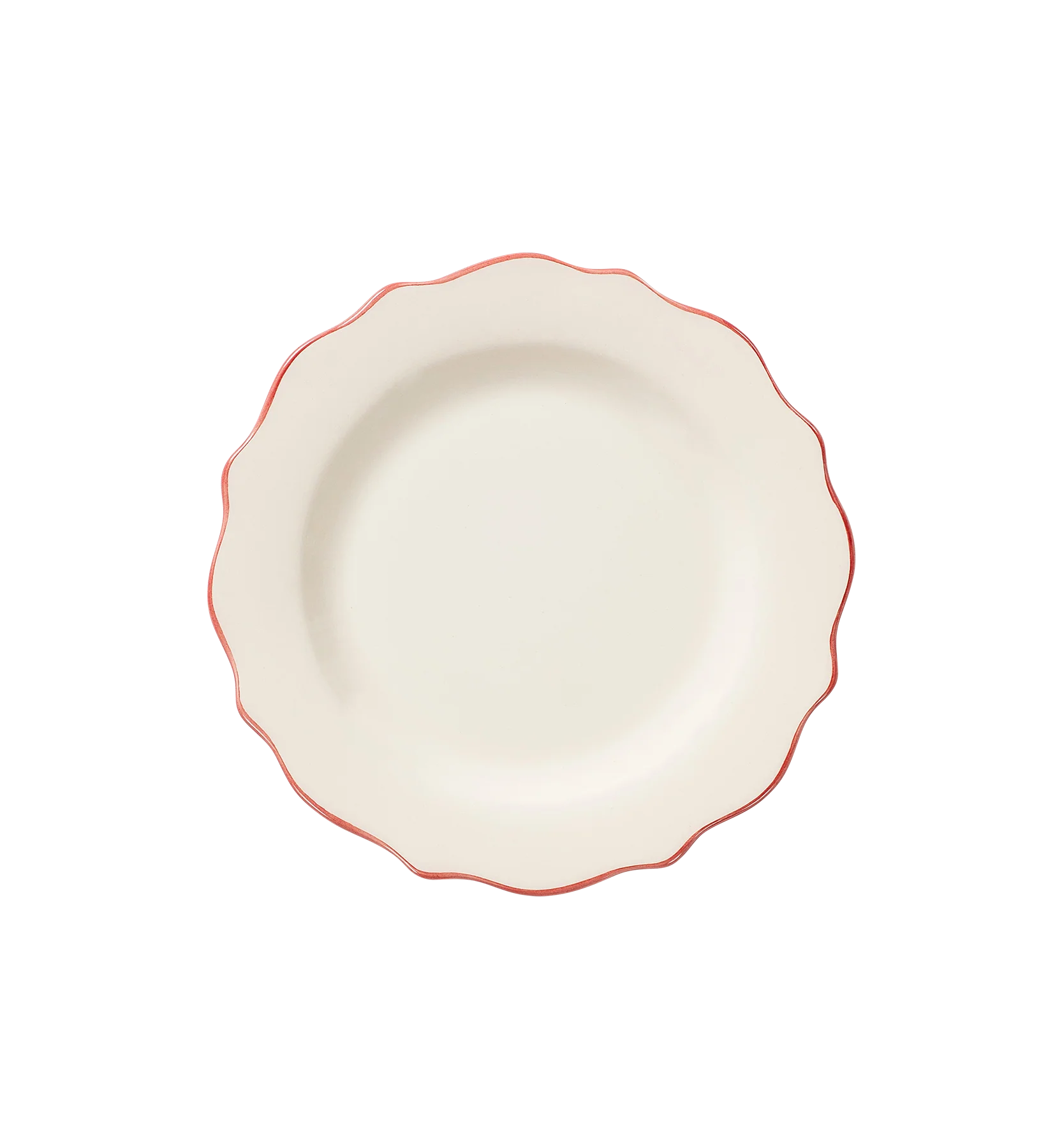 Carmine Scalloped Breakfast Plate