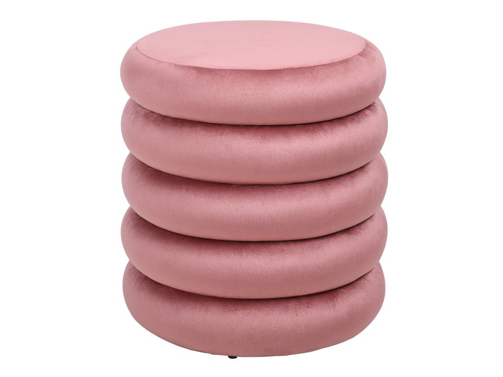 Puf de terciopelo rosa ECAMBI