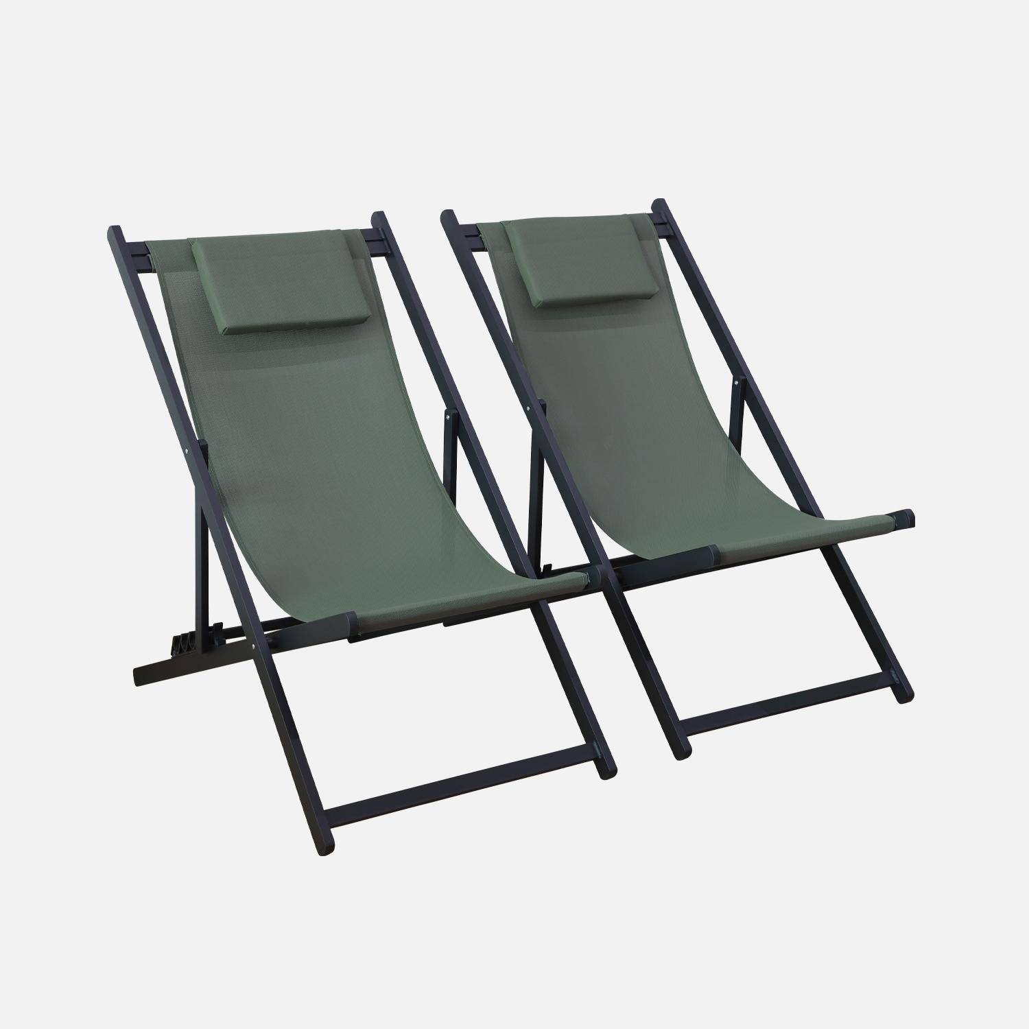 Gaia - Tumbona de aluminio multi posiciones, set de 2