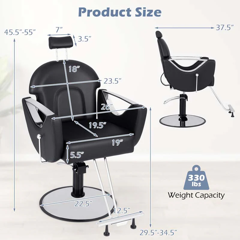 Eletriclife 360° Swivel Reclining Salon Chair for Hair Stylist