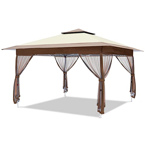 12'x12' Gazebo Outdoor Pop up Canopy Tent with Curtains and Shelter for Patio. Party Backyard