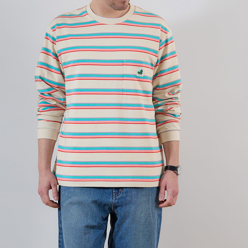 Merci - T-shirt Vadim Stripes LS - Pink