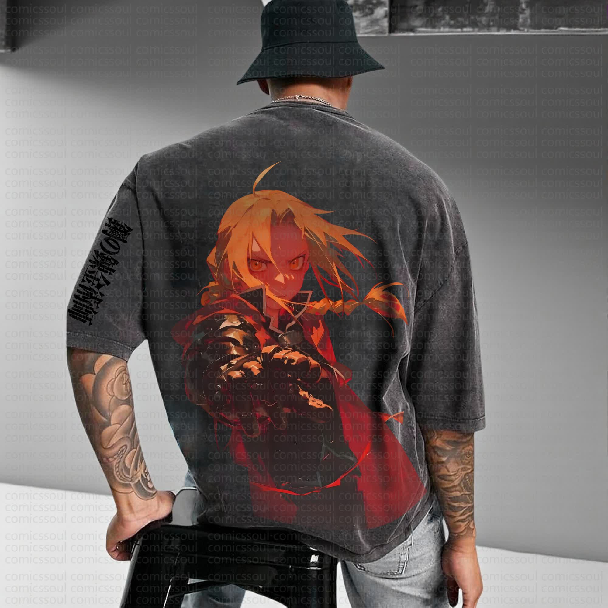 Unisex Anime Inspired Vintage Washed T-Shirt丨Comicssoul