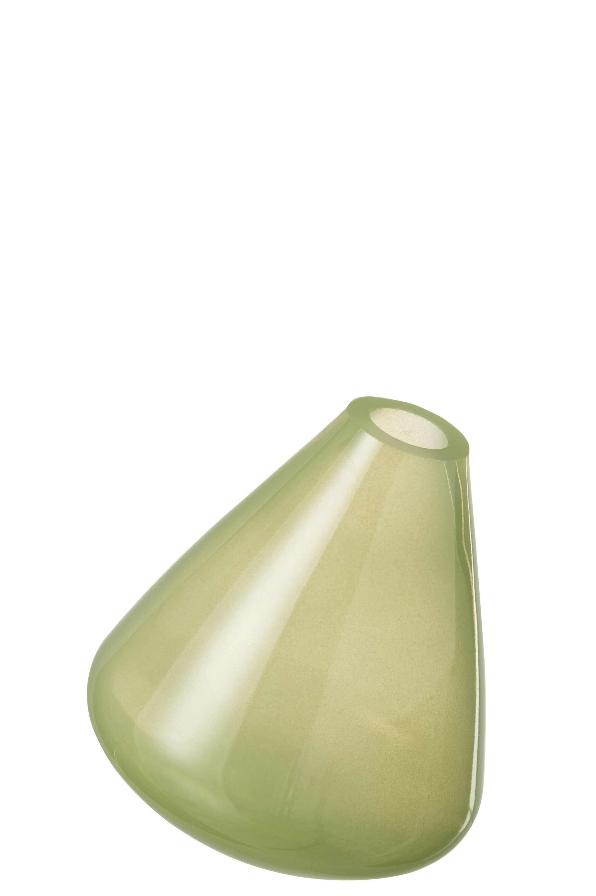 J-Line vaas Topaz - glas - lichtgroen - 13.5 cm hoog
