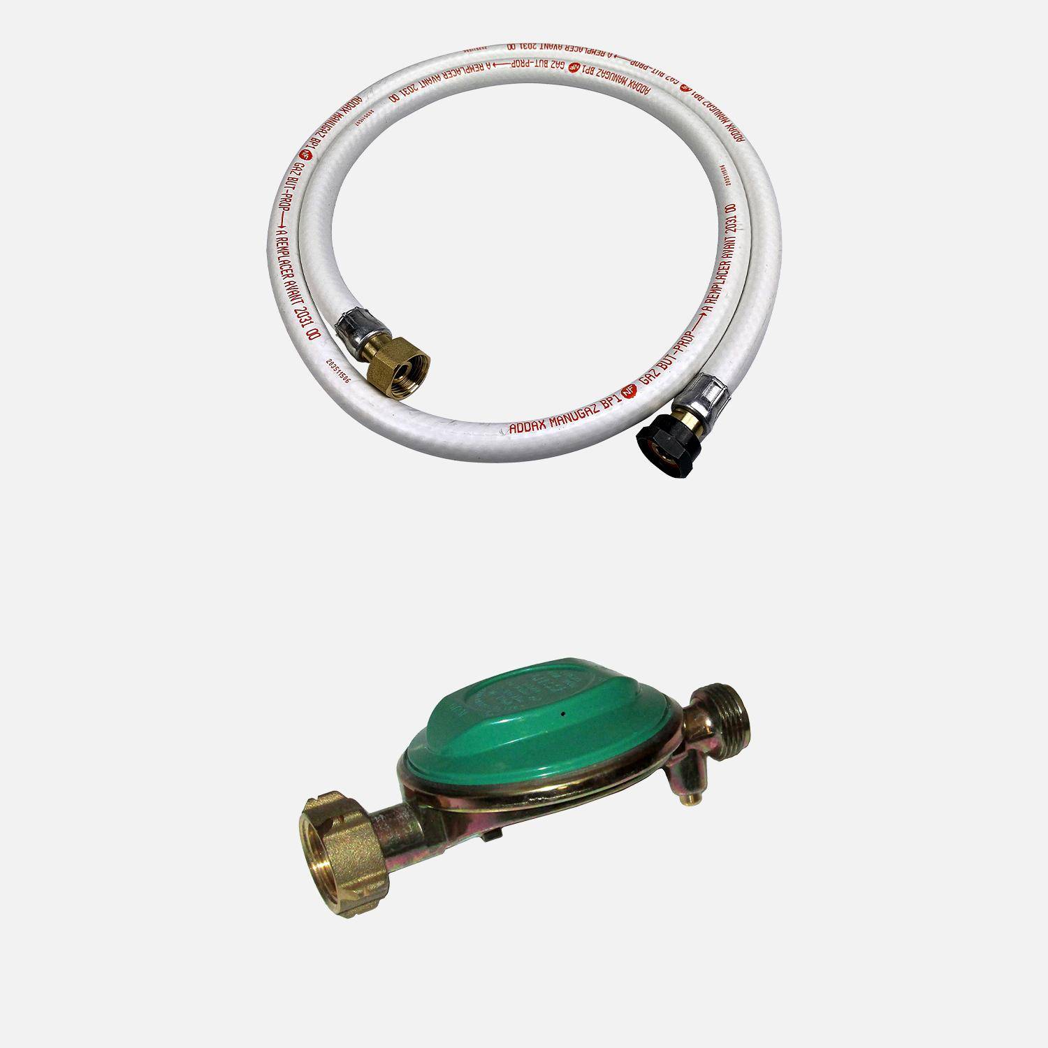 Manguera flexible + regulador de butano - Kit de manguera de gas y regulador de butano