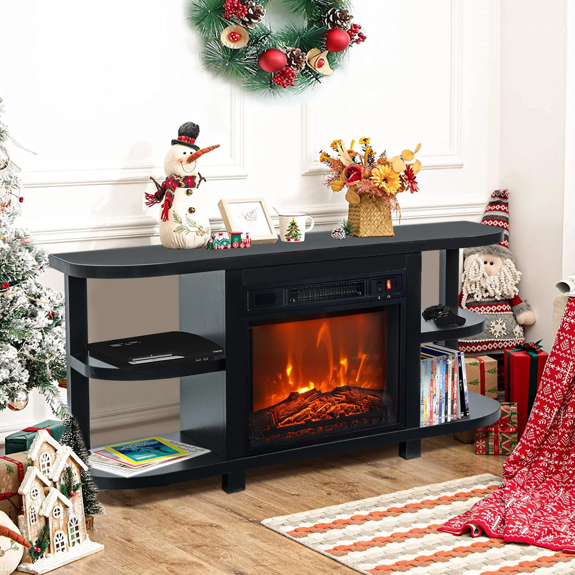 WAYFAIR Decorative Modern 48 TV Stand With 18 Insert Electric Fireplace