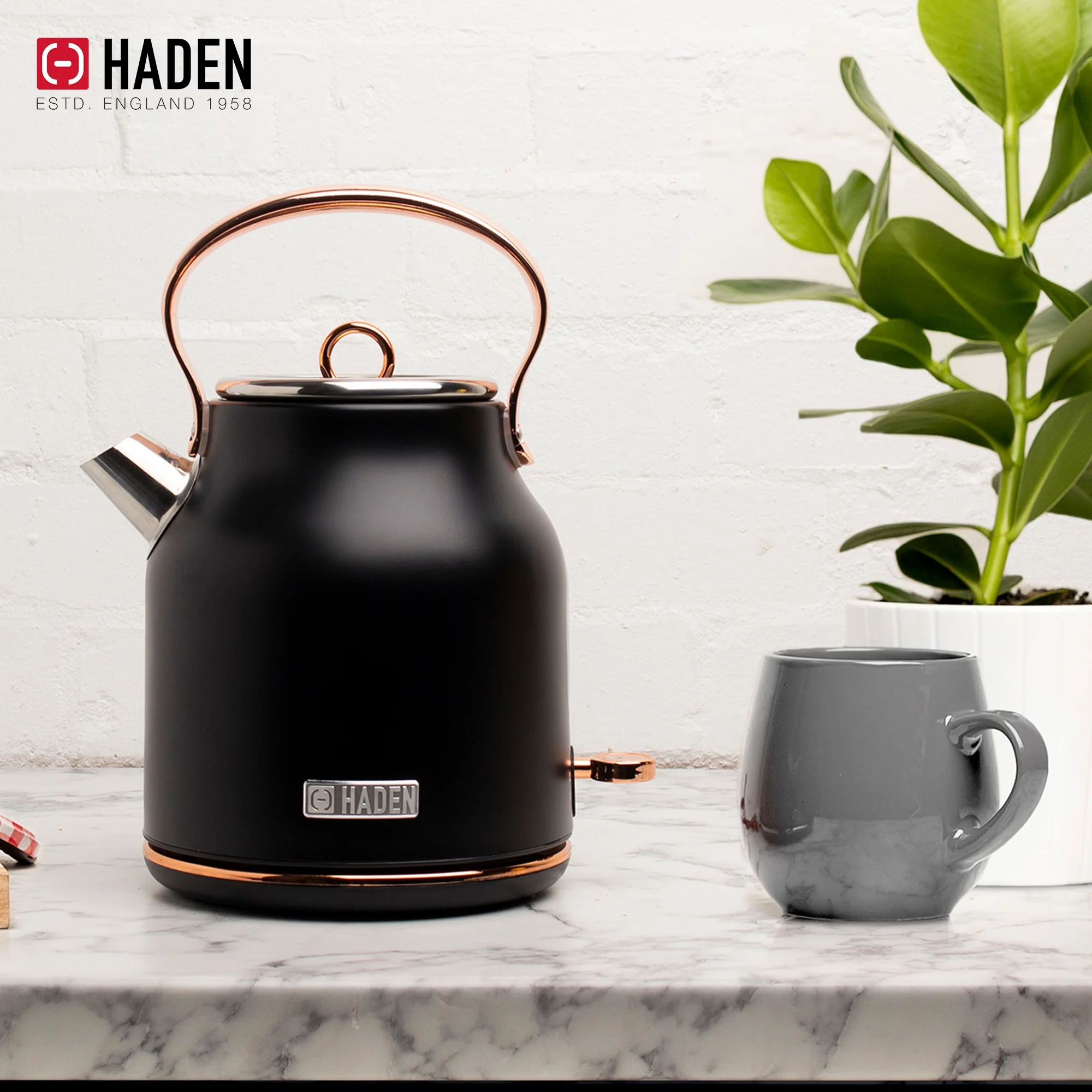 Haden Heritage 1.7 Liter Electric Kettle with 2 Slice Bread Toaster, White - Image 62