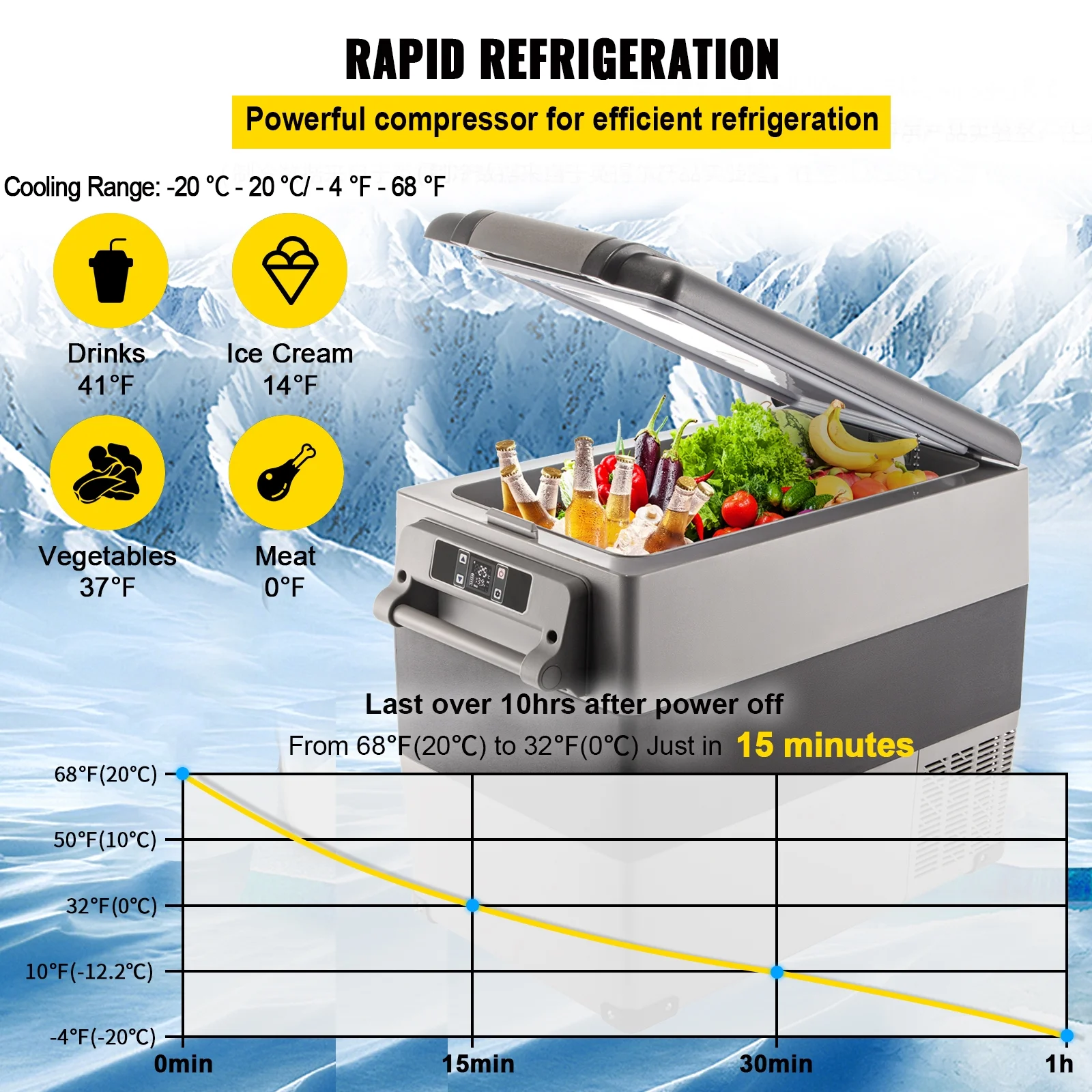 BENTISM 22L Portable Car Refrigerator, 23 Quart RV Fridge, 12/24V DC & 110-240V AC Vehicle Car Truck Boat Mini Electric Cooler for Driving Travel Fishing Outdoor and Home Use - Image 26