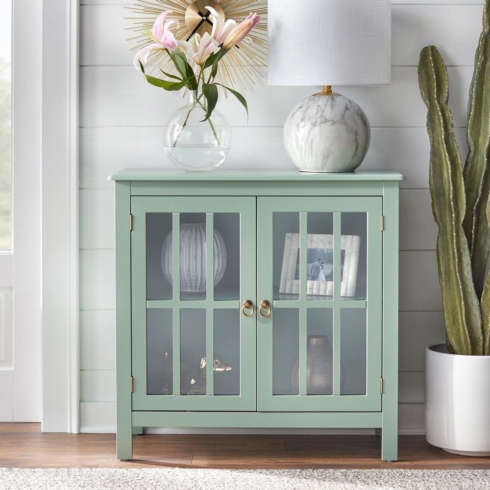 WAYFAIR Simple Living Portland 2-Door Glass Cabinet