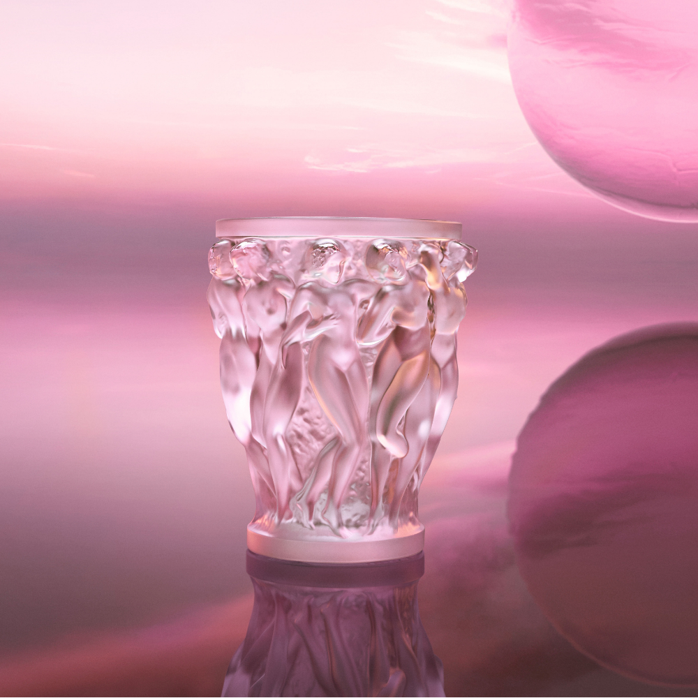 VASE BACCHANTES - CRISTAL LUSTRÉ ROSE