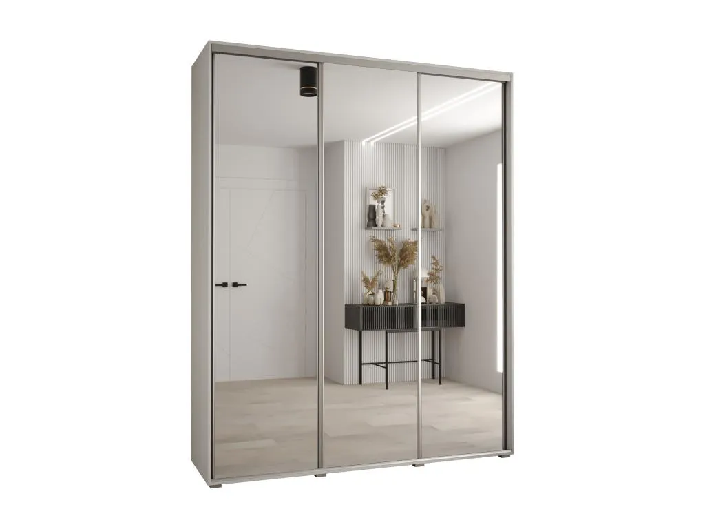 ARMARIO Kavehomedeco 2 DE PUERTAS CORREDERAS 235.2/200/60 3 puertas (Blanco/Blanco/Plata) 58459DIZS