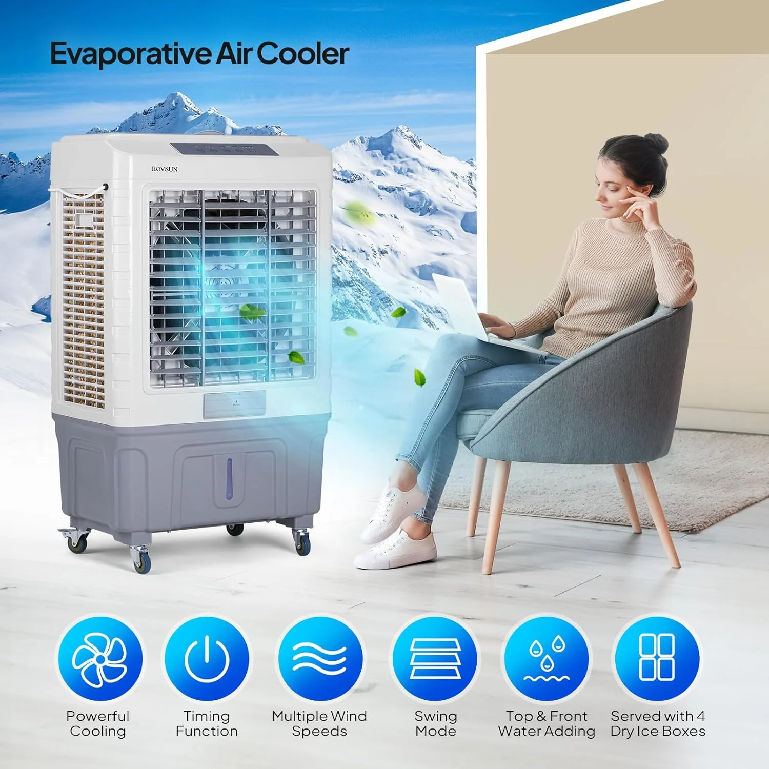 ROVSUN Portable Air Conditioners, White - Image 15