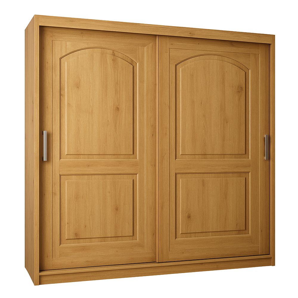 Armario deslizante de madera de roble,2 puertas,diseño contemporáneo,almacenamiento espacioso,elegante y funcional,acabado natural