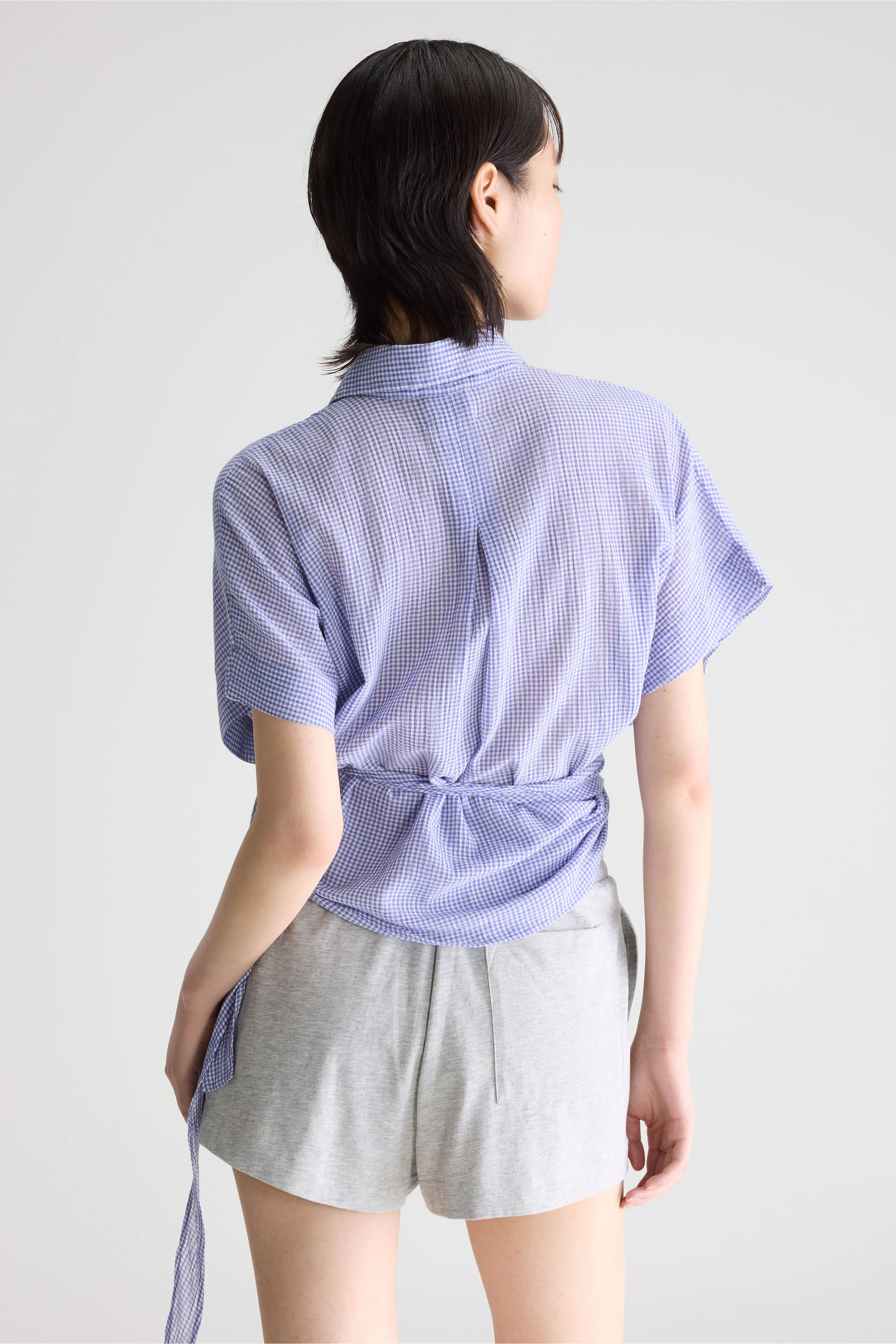 Bellerose Coral tie-up blouse (261 / W / CHECK A)