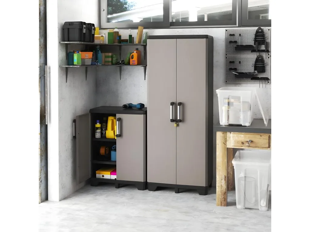 Armario de almacenaje con estantes Alkifurniturees negro y gris VFPV58027