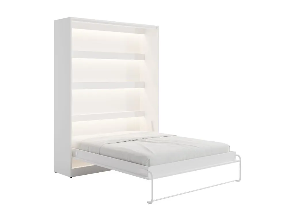Cama abatible 160 x 200 cm - apertura vertical manual - con leds - blanco - Cosinor yvj2912168
