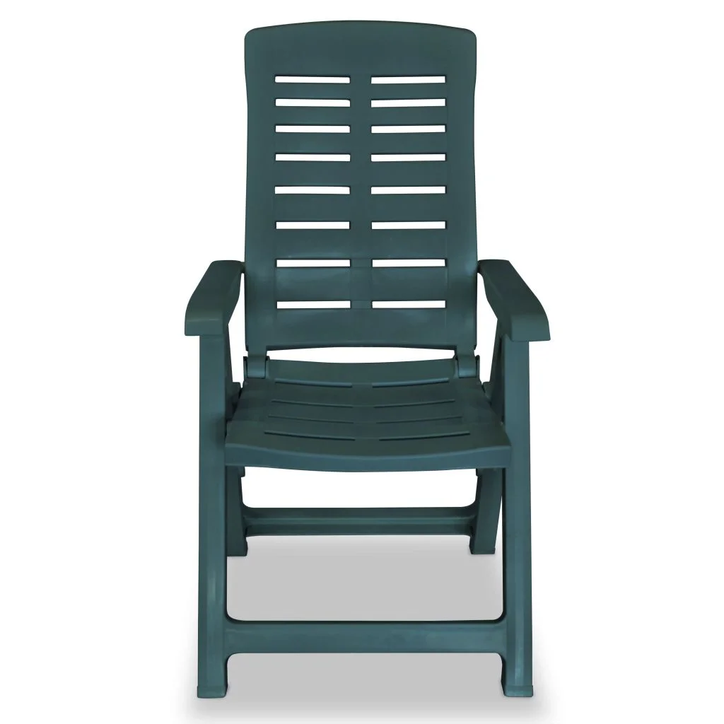 vidaXL Reclining Patio Chairs Outdoor Stack Dining Chair with Armrest Plastic - Image 43