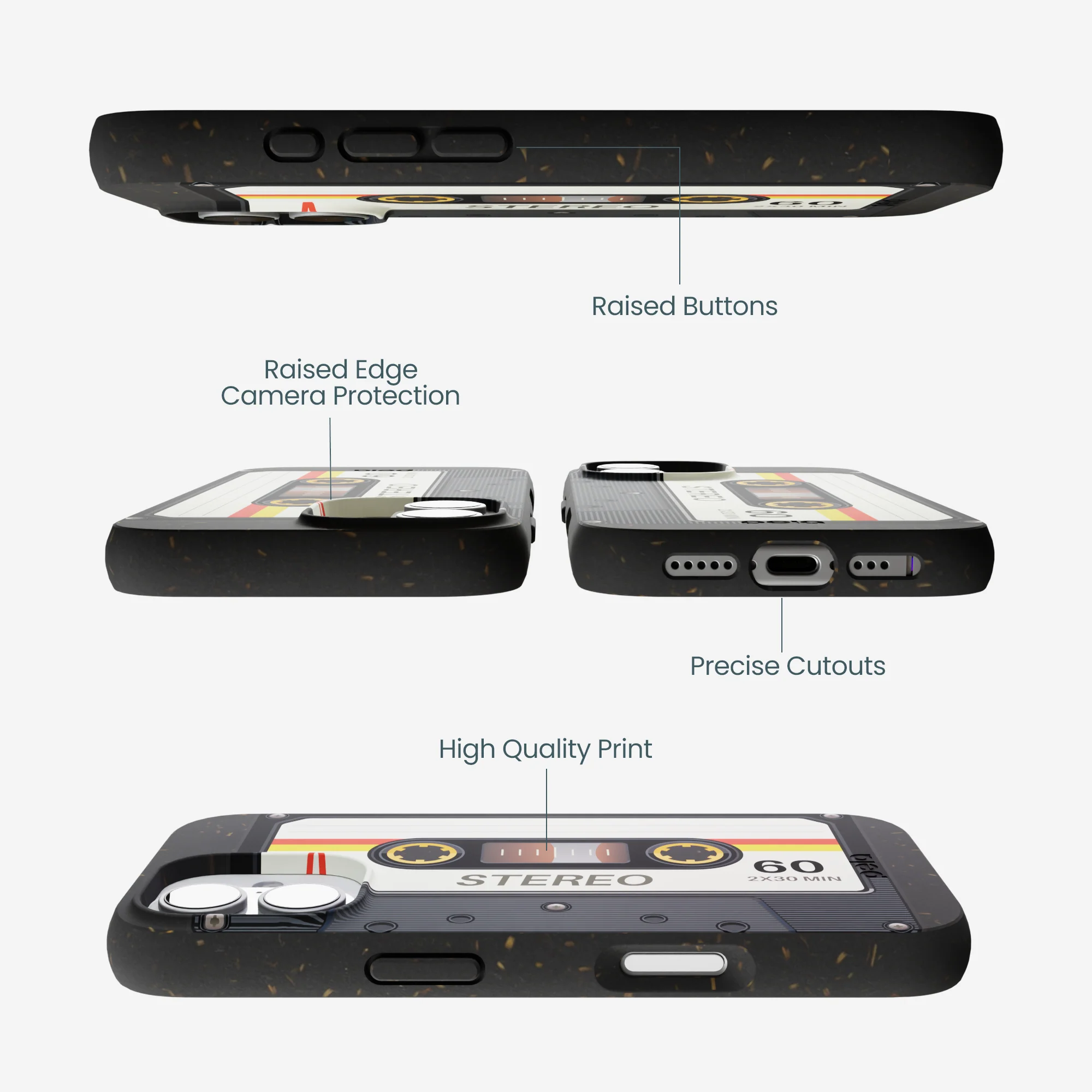 Black Cassette iPhone 17 Case