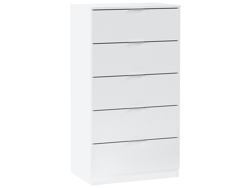 Cómoda 5 cajones Nilo Color Blanco, 60 cm (Ancho) 40 cm (Profundo) 110 cm (Altura)