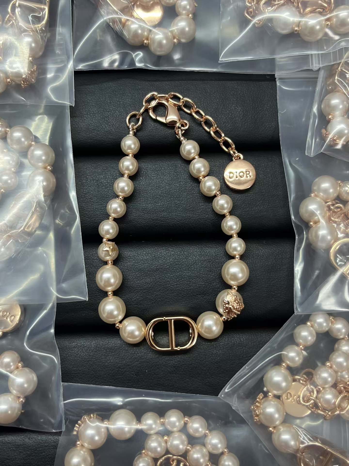Dior Rose Gold Vintage Pearl Bracelet - Original Replica Club