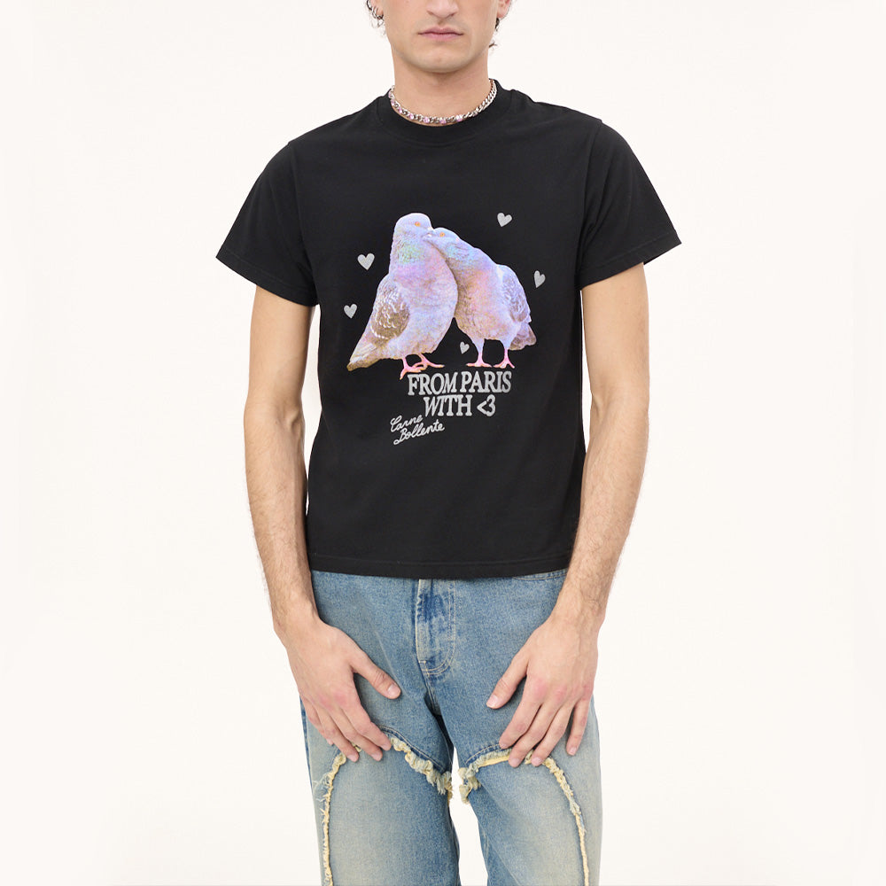 Carne Bollente - T Shirt Lovebirds  - Noir