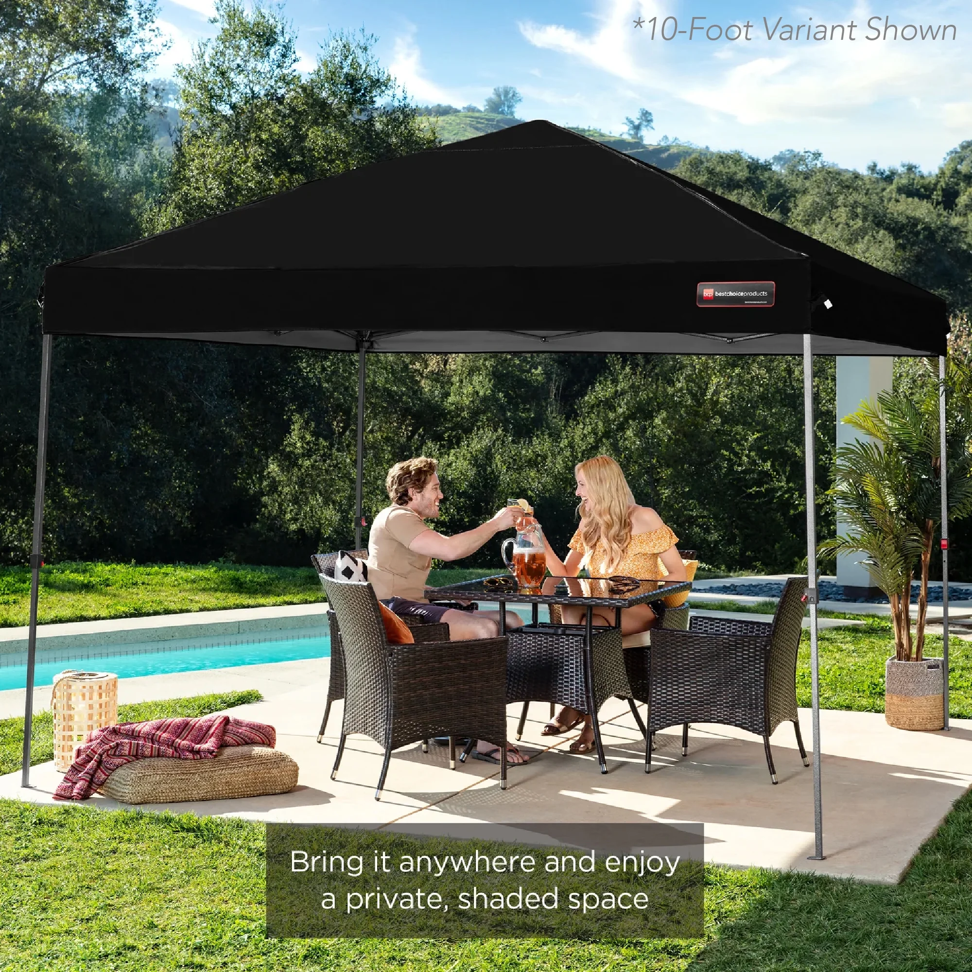 Best Choice Products 12x12ft Easy Setup Pop Up Canopy w/ 1-Button Setup, Wheeled Case, 4 Weight Bags - Navy Blue - Image 67