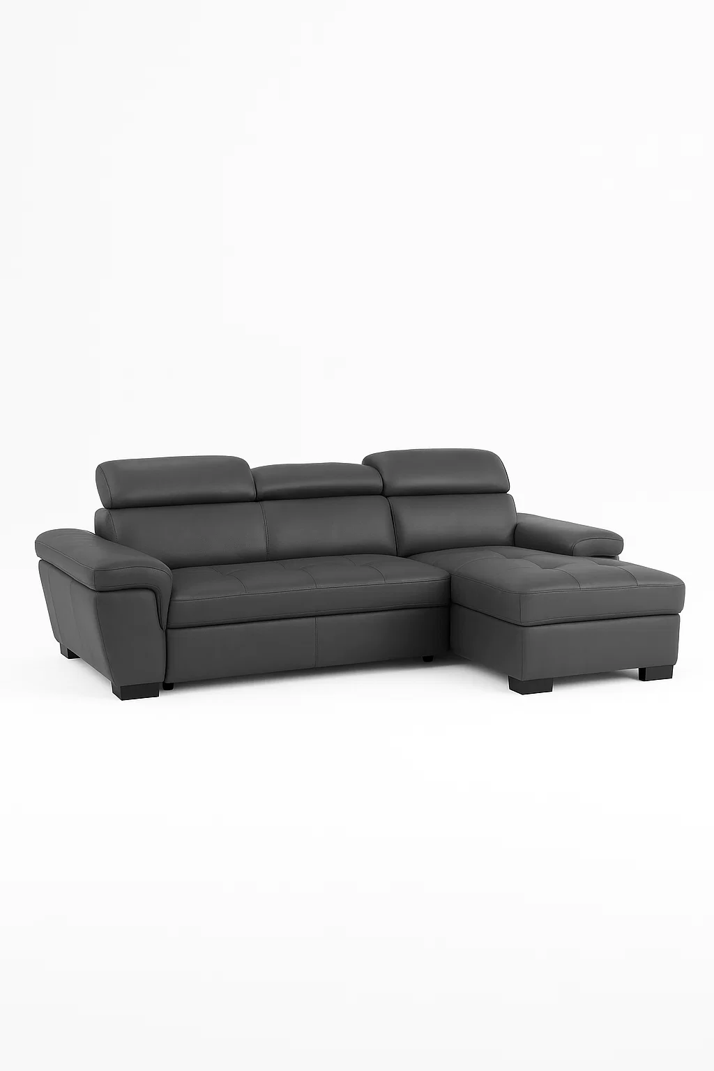 Sofá - 4 plazas angular moderno con chaise longue y reposacabezas regulables
