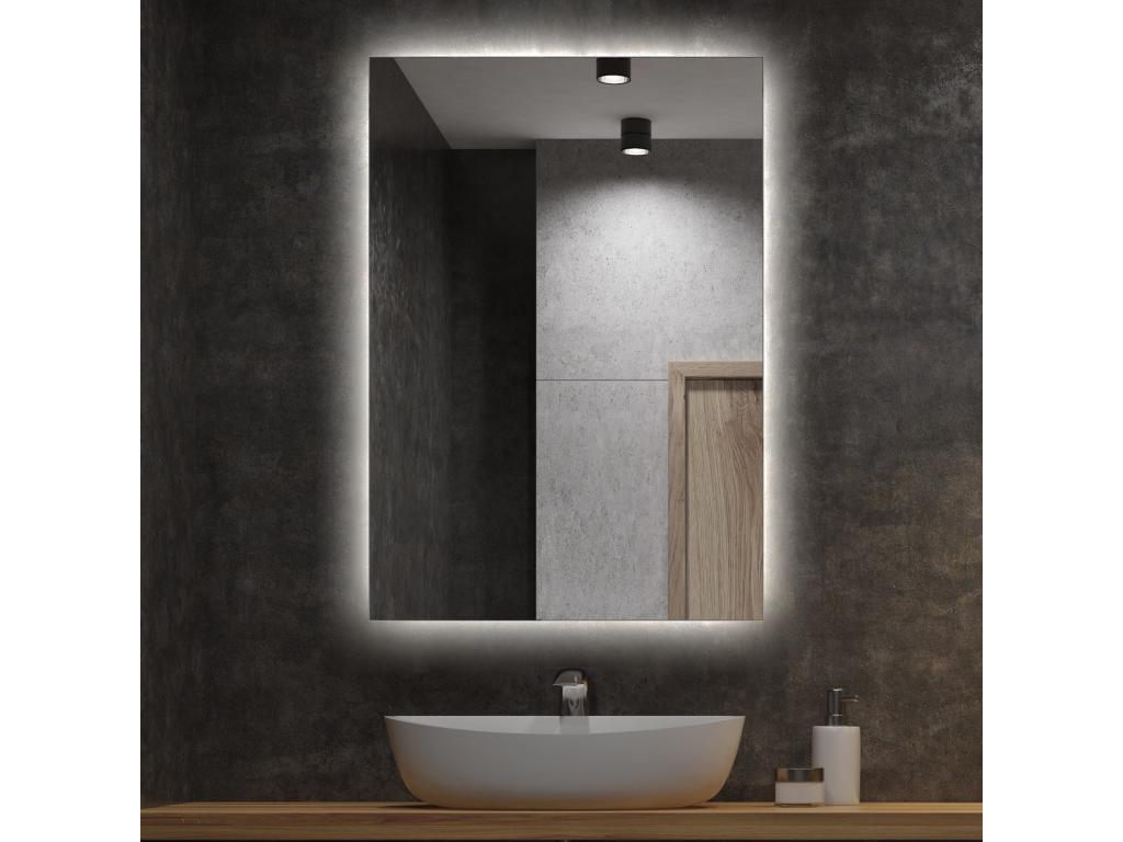 Espejo con luz LED para salón, dormitorio, 60 cm x 40 cm Luz neutra