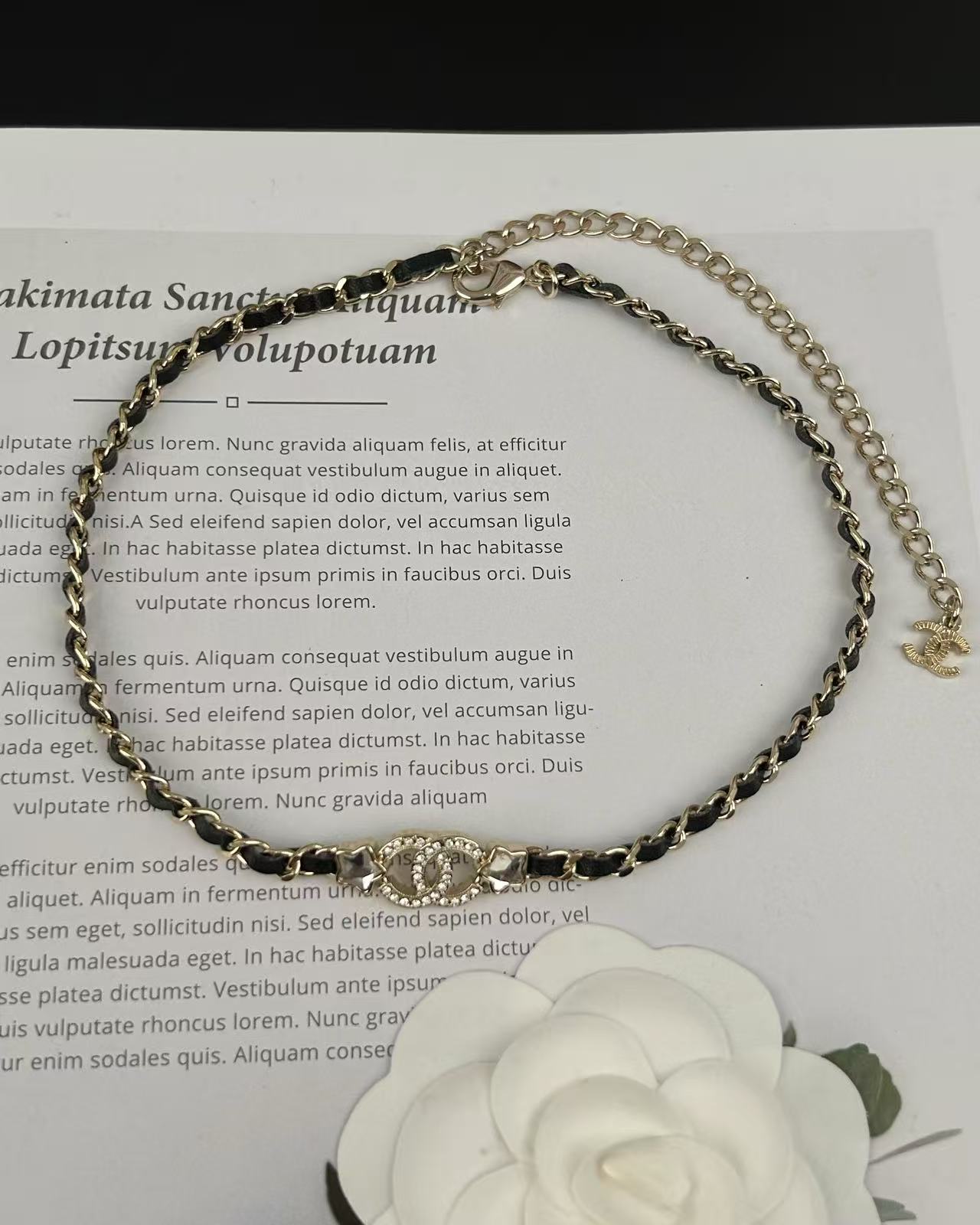 Chanel Leather Chain Choker Necklace - Original Replica Club