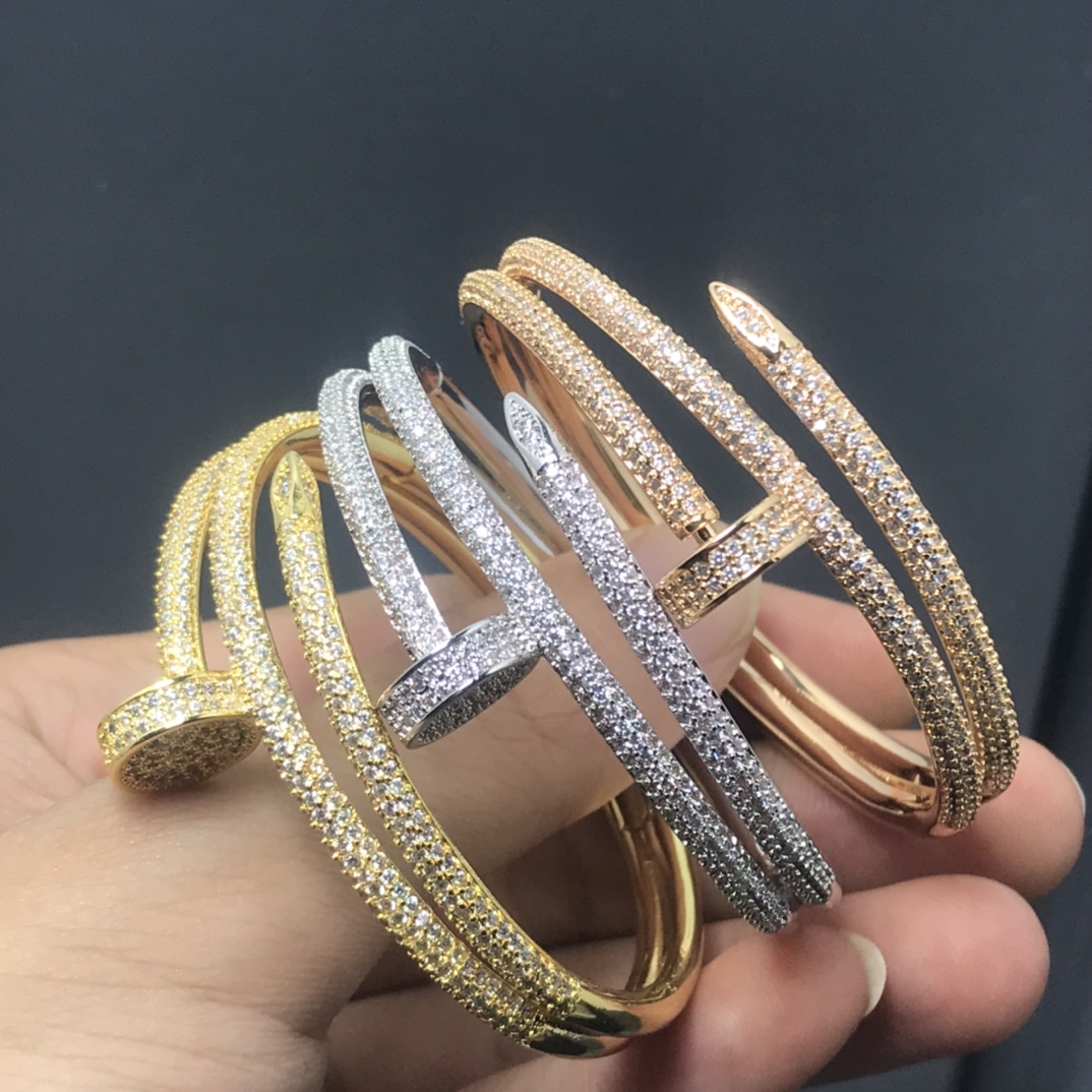 Cartier Full Diamond Three Layers Juste un Clou Nail Bracelet - Original Replica Club