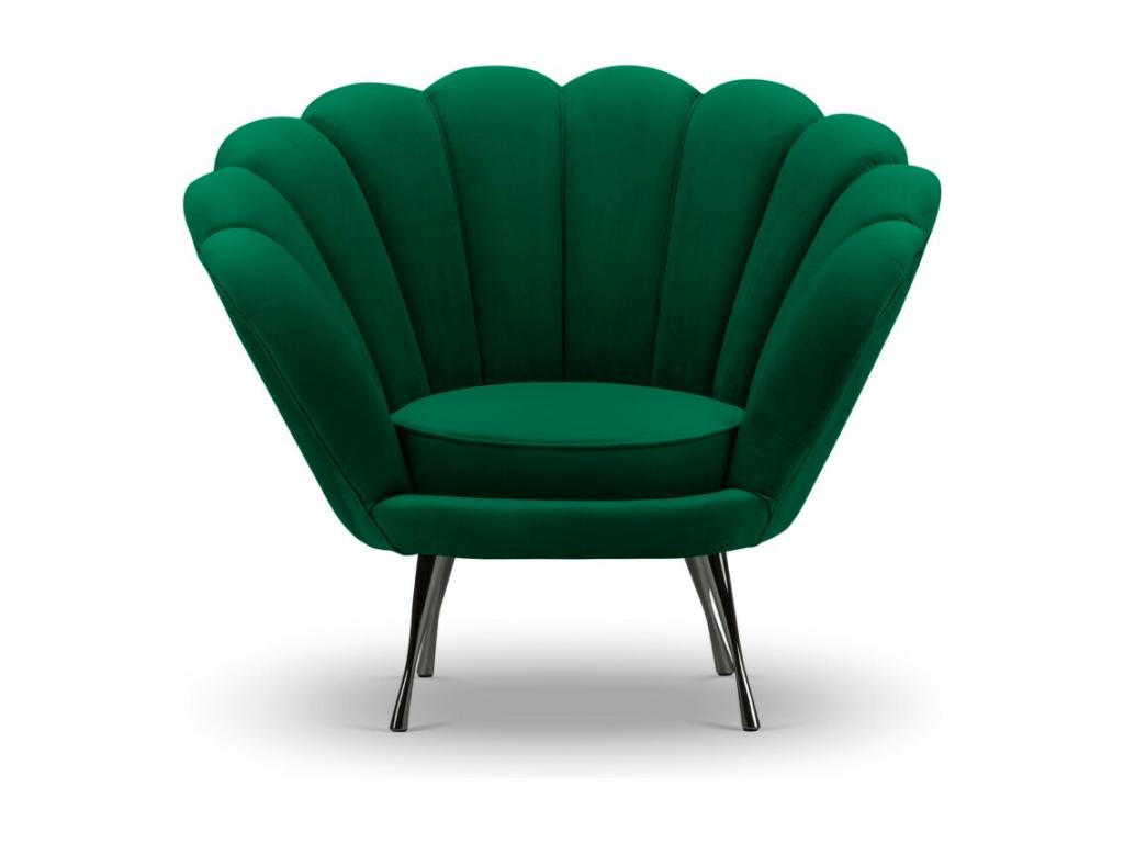 Sillón Homelyvo de terciopelo verde botella - 98x78x76cm