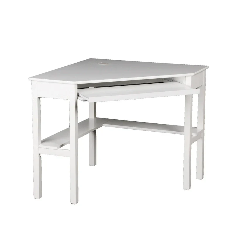 SEI Furniture Crescent Corner Desk in White Birch