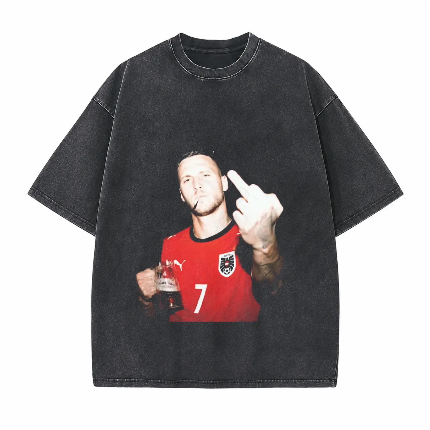 Football Player Parody Printed Unisex Washed T-Shirt