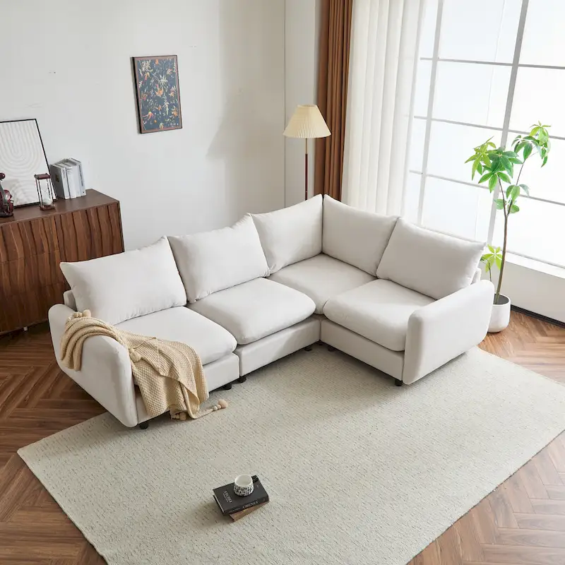 Oversized Modular Sectional Sofa with Plush Cushions and Flexible Layout