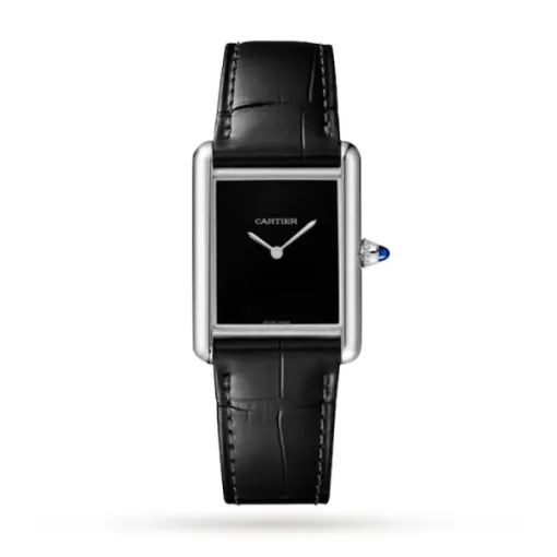 Cartier Tank Must Women Quartz Black Alligator Watch WSTA0072