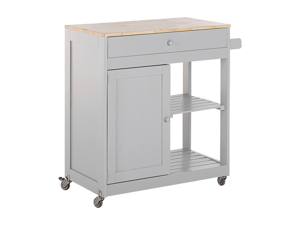 Carrito de cocina gris claro/madera clara TRAPANI
