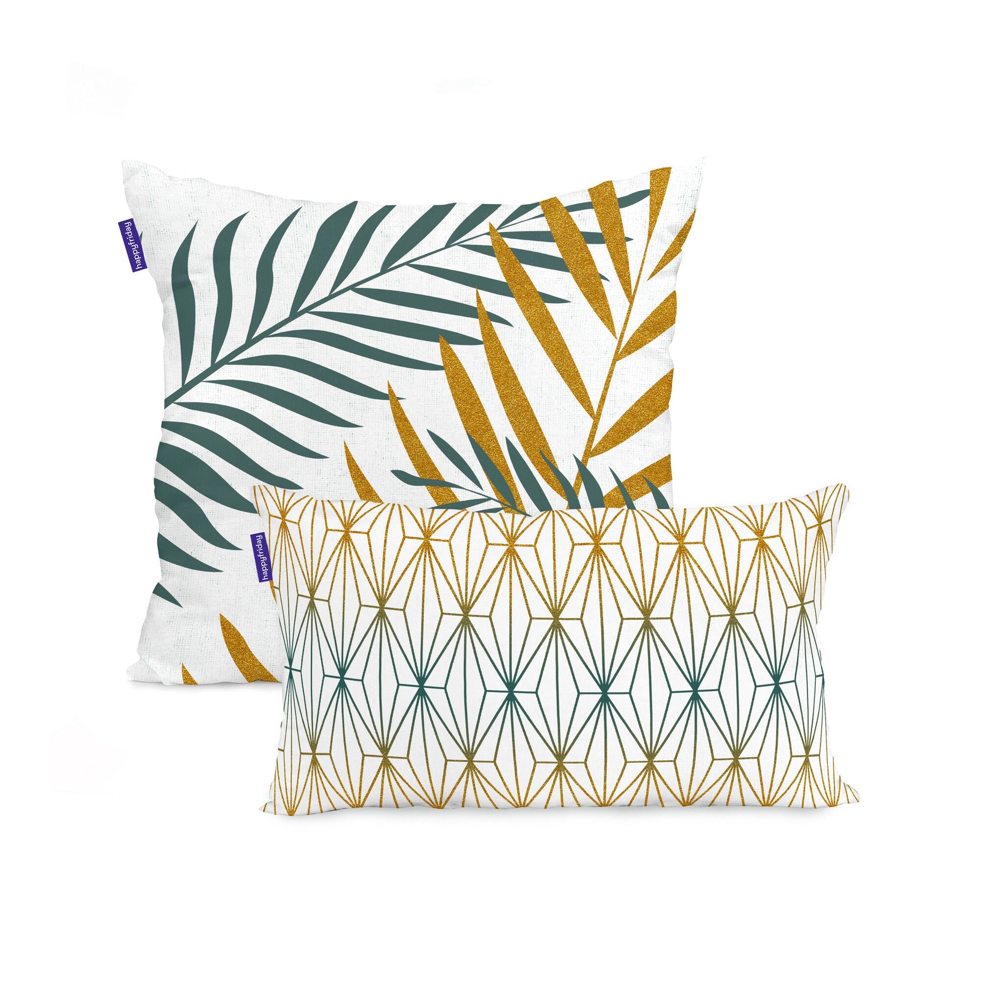 Blanc Set van 2 kussenhoezen Foliage Mint