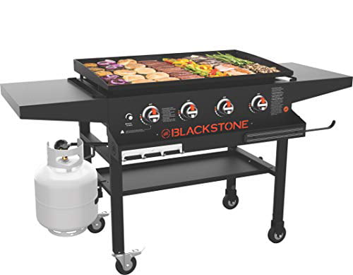1984 Original 36 Inch Front Shelf. Side Shelf Magnetic Strip Heavy Duty Flat Top Griddle Grill Station for Kitchen. Camping. Outdoor. Tailgating. Black