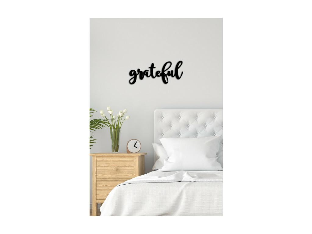 Decoración de Metal Greatful, Negro, 60x0,15x32 cm cm, Mubdelu
