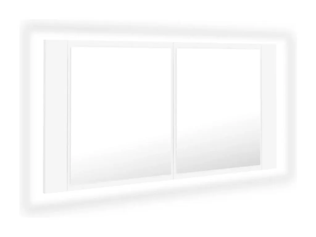 Armario espejo de baño con Luxmbls LED acrílico blanco 90x12x45 cm OXKR67441