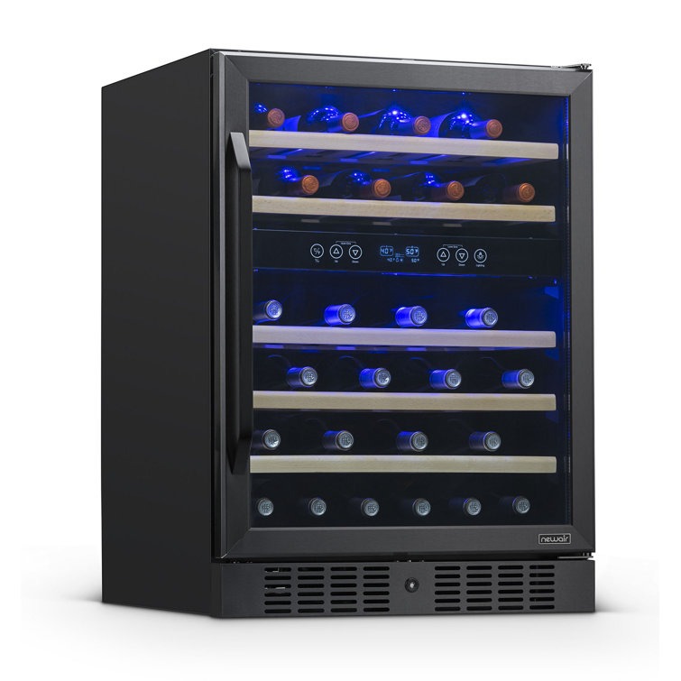 WAYFAIR Newair 24 46 Bottle Dual Zone Built-In Wine Refrigerator With Beechwood Shelves And Safety Lock