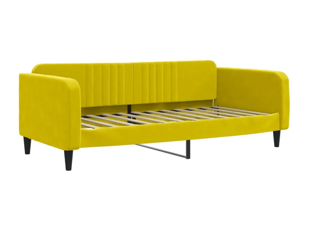 Sofá cama sin colchón terciopelo amarillo 90x200 cm adae47622